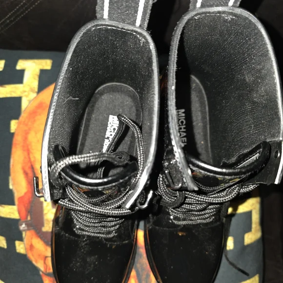 Michael Kors Black Lace Up Boots - Picture 6 of 8
